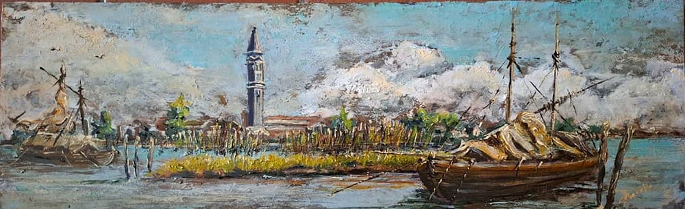 Scorcio di Burano dalla laguna