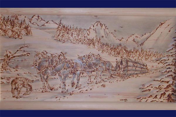 Traino di legname sullle montagne