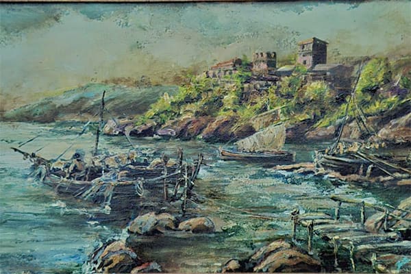 Marina con pescatori